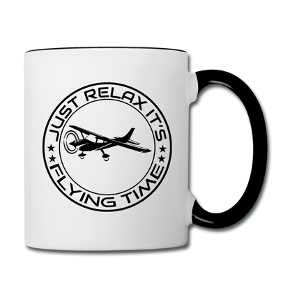 Just Relax - Flying Time - Black - Contrast Coffee Mug - white/black