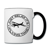 Just Relax - Flying Time - Black - Contrast Coffee Mug - white/black