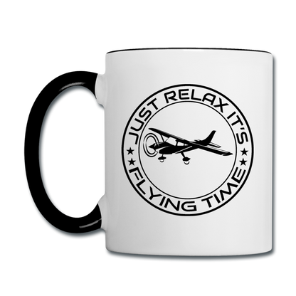 Just Relax - Flying Time - Black - Contrast Coffee Mug - white/black