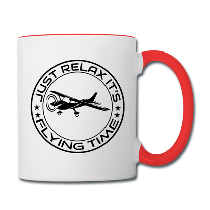 Just Relax - Flying Time - Black - Contrast Coffee Mug - white/red