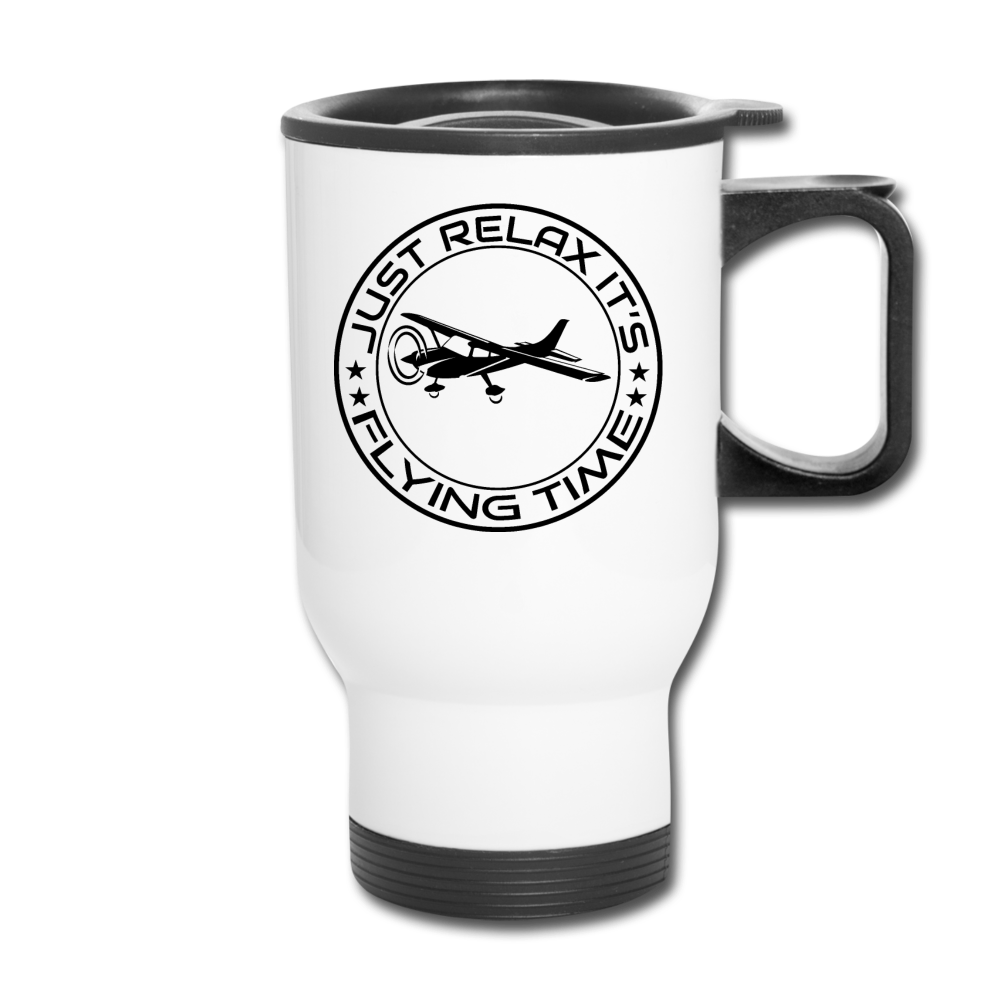 Just Relax - Flying Time - Black - Travel Mug - white