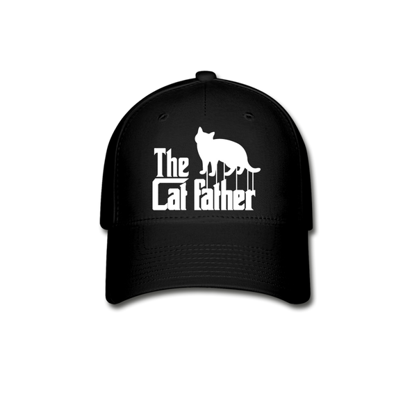 The Cat Father - White - Baseball Cap - black