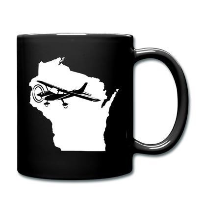 Fly Wisconsin - State - White - Black - Full Color Mug - black