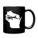 Fly Wisconsin - State - White - Black - Full Color Mug - black