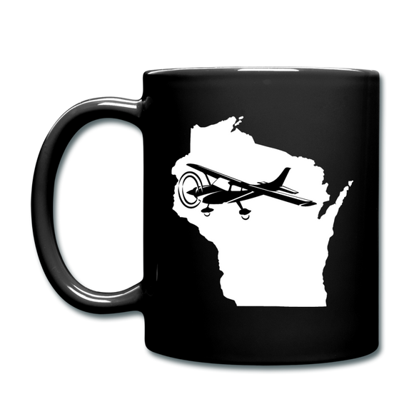 Fly Wisconsin - State - White - Black - Full Color Mug - black