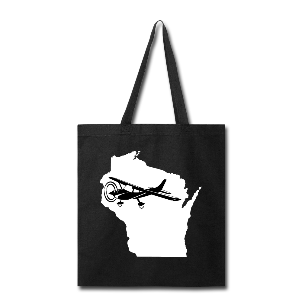 Fly Wisconsin - State - White - Black - Tote Bag - black