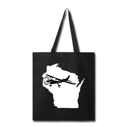 Fly Wisconsin - State - White - Black - Tote Bag - black