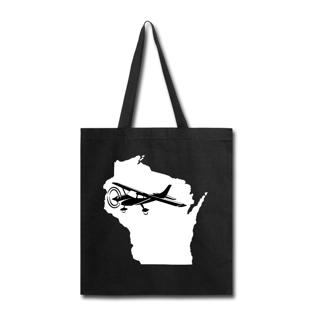 Fly Wisconsin - State - White - Black - Tote Bag - black