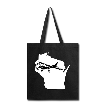 Fly Wisconsin - State - White - Black - Tote Bag - black