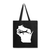 Fly Wisconsin - State - White - Black - Tote Bag - black