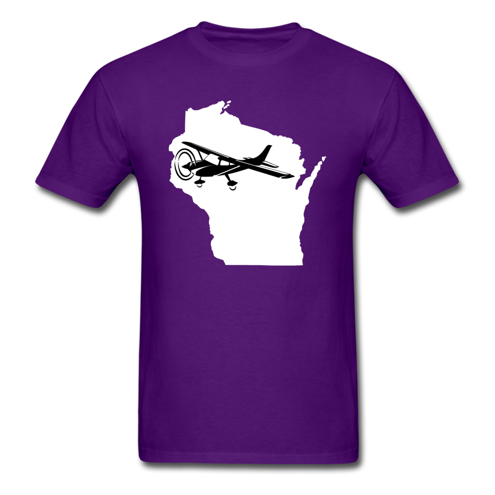 Fly Wisconsin - State - White - Black - Unisex Classic T-Shirt - purple