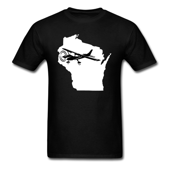 Fly Wisconsin - State - White - Black - Unisex Classic T-Shirt - black