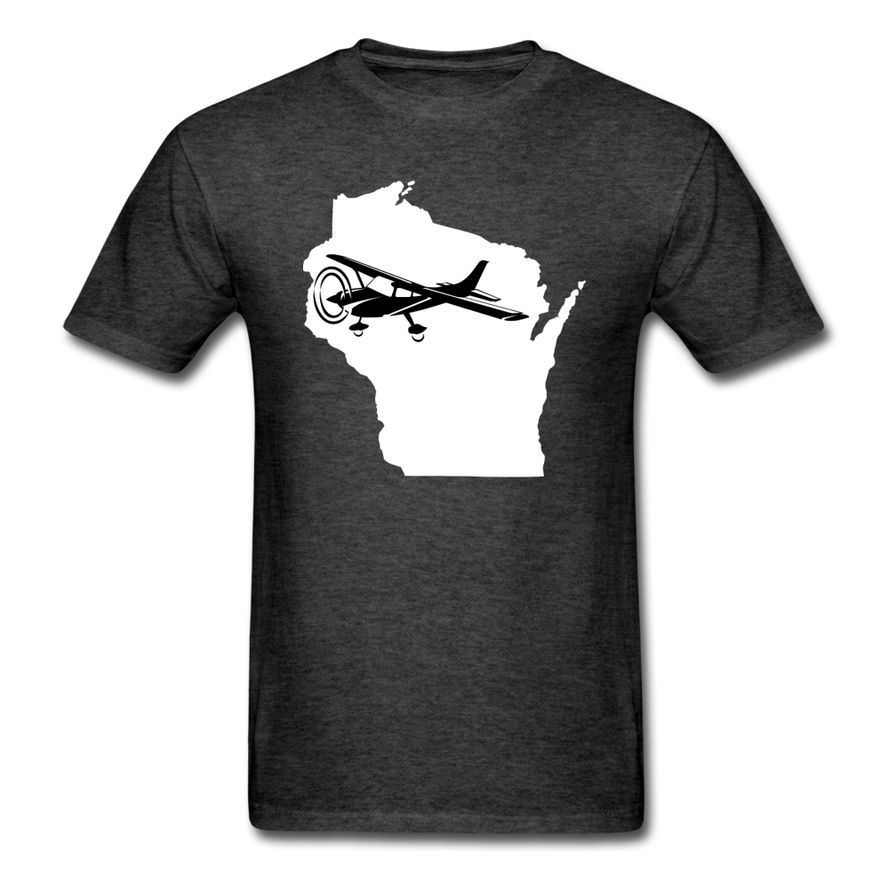 Fly Wisconsin - State - White - Black - Unisex Classic T-Shirt - heather black