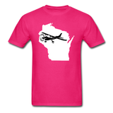 Fly Wisconsin - State - White - Black - Unisex Classic T-Shirt - fuchsia