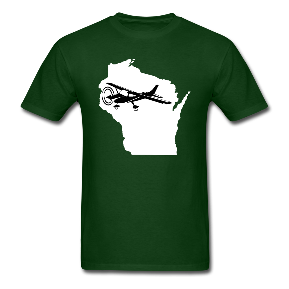 Fly Wisconsin - State - White - Black - Unisex Classic T-Shirt - forest green