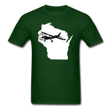 Fly Wisconsin - State - White - Black - Unisex Classic T-Shirt - forest green
