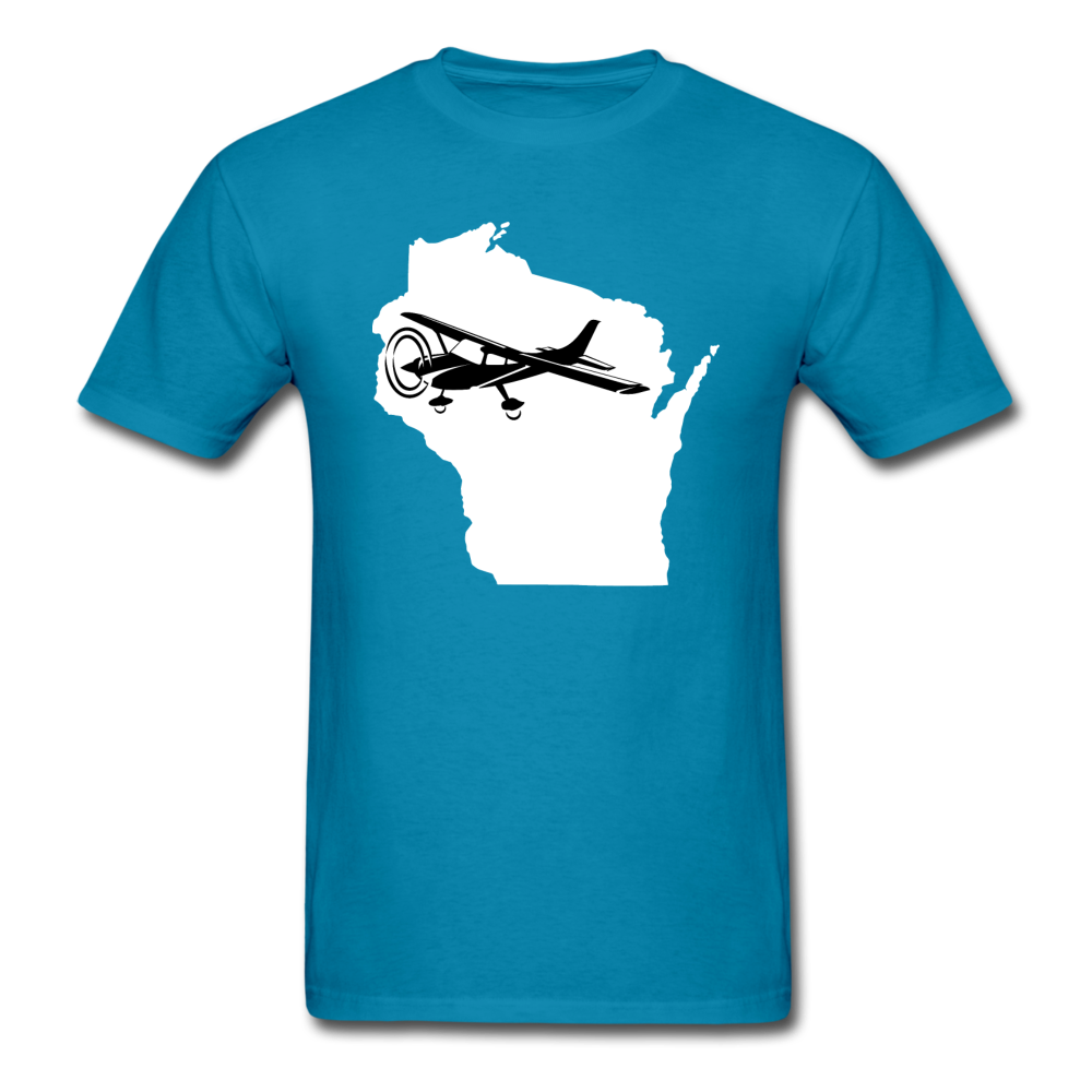 Fly Wisconsin - State - White - Black - Unisex Classic T-Shirt - turquoise