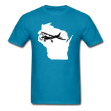 Fly Wisconsin - State - White - Black - Unisex Classic T-Shirt - turquoise