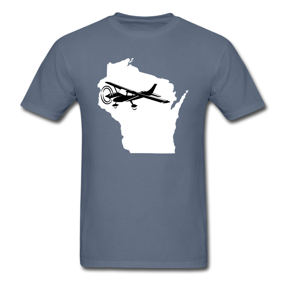 Fly Wisconsin - State - White - Black - Unisex Classic T-Shirt - denim