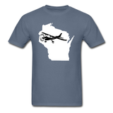 Fly Wisconsin - State - White - Black - Unisex Classic T-Shirt - denim
