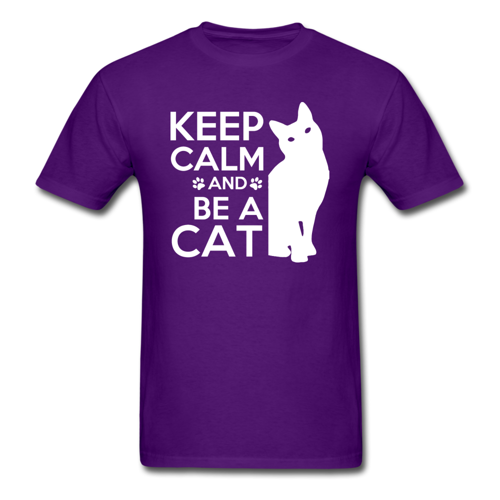 Keep Calm And Be A Cat - White - Unisex Classic T-Shirt - purple