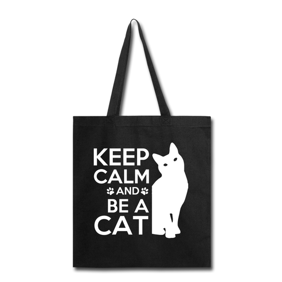 Keep Calm And Be A Cat - White - Tote Bag - black