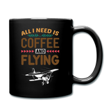 Need Coffee And Flying - Biplane - Full Color Mug - black