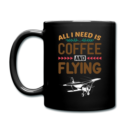 Need Coffee And Flying - Biplane - Full Color Mug - black