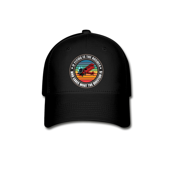 Flying Is the Answer - Baseball Cap - black