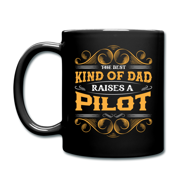 Dad Raises A Pilot - Full Color Mug - black