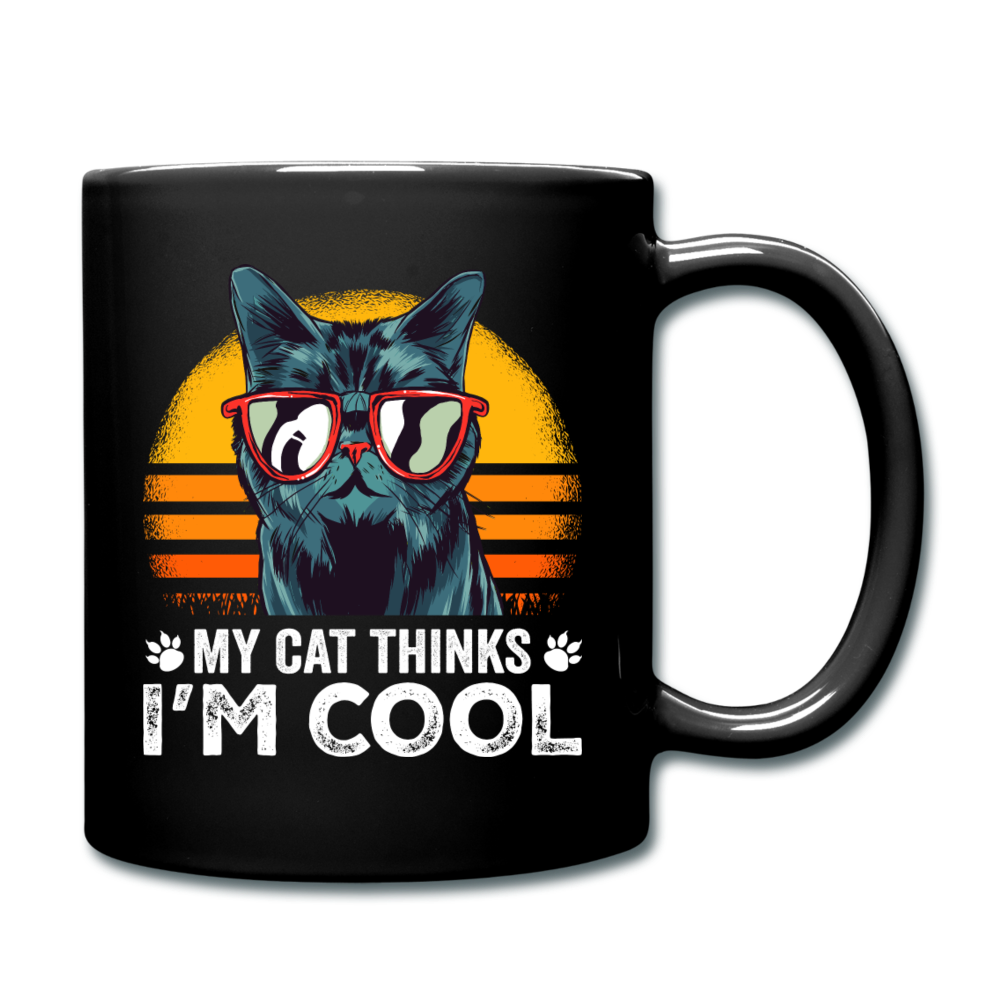 My Cat Thinks I'm Cool - Full Color Mug - black