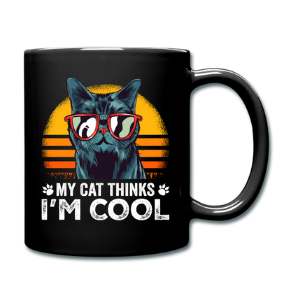 My Cat Thinks I'm Cool - Full Color Mug - black