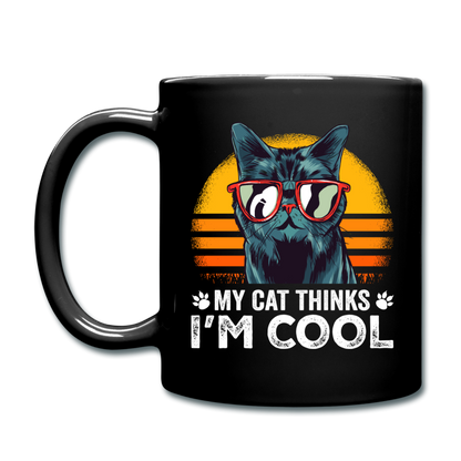 My Cat Thinks I'm Cool - Full Color Mug - black