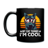 My Cat Thinks I'm Cool - Full Color Mug - black