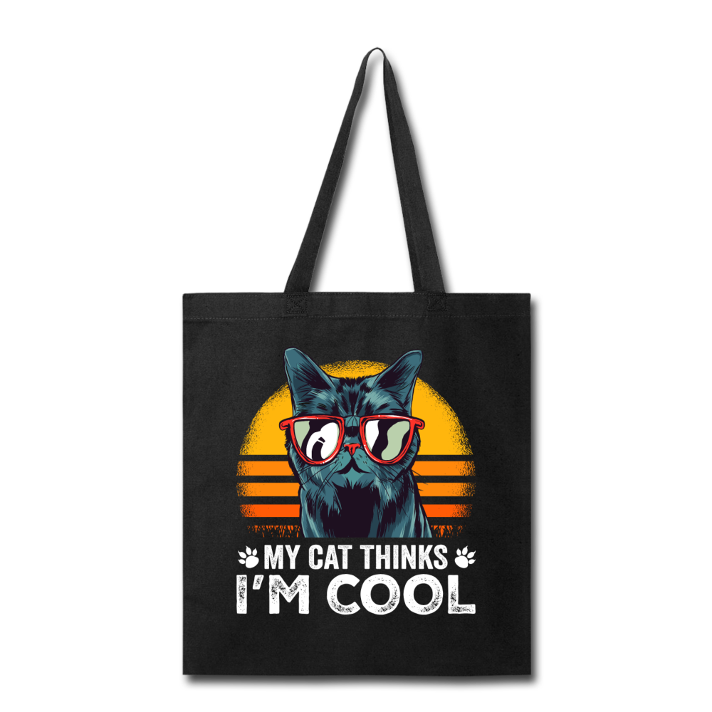 My Cat Thinks I'm Cool - Tote Bag - black