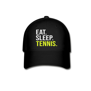 Eat Sleep Tennis - Baseball Cap - black