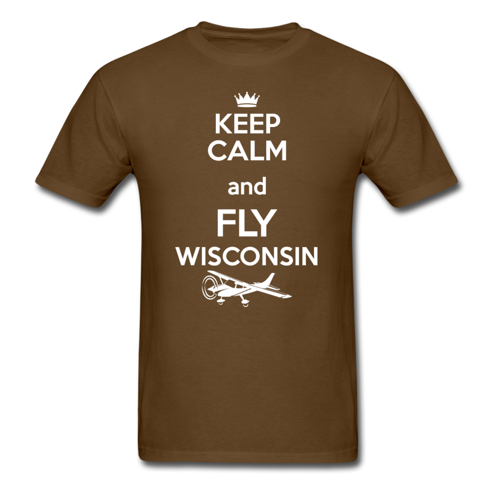 Keep Calm - Fly Wisconsin - White - Unisex Classic T-Shirt - brown