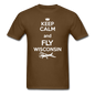 Keep Calm - Fly Wisconsin - White - Unisex Classic T-Shirt - brown