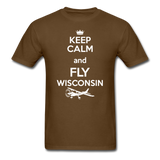 Keep Calm - Fly Wisconsin - White - Unisex Classic T-Shirt - brown