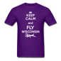 Keep Calm - Fly Wisconsin - White - Unisex Classic T-Shirt - purple