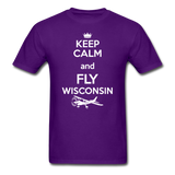 Keep Calm - Fly Wisconsin - White - Unisex Classic T-Shirt - purple
