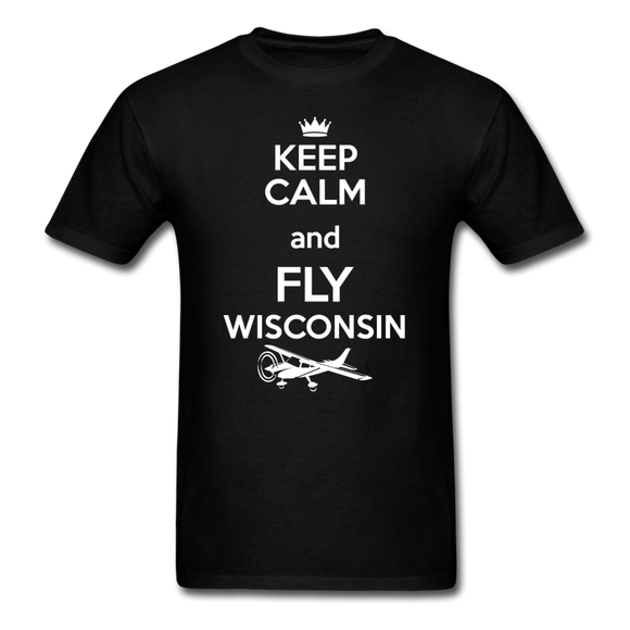 Keep Calm - Fly Wisconsin - White - Unisex Classic T-Shirt - black