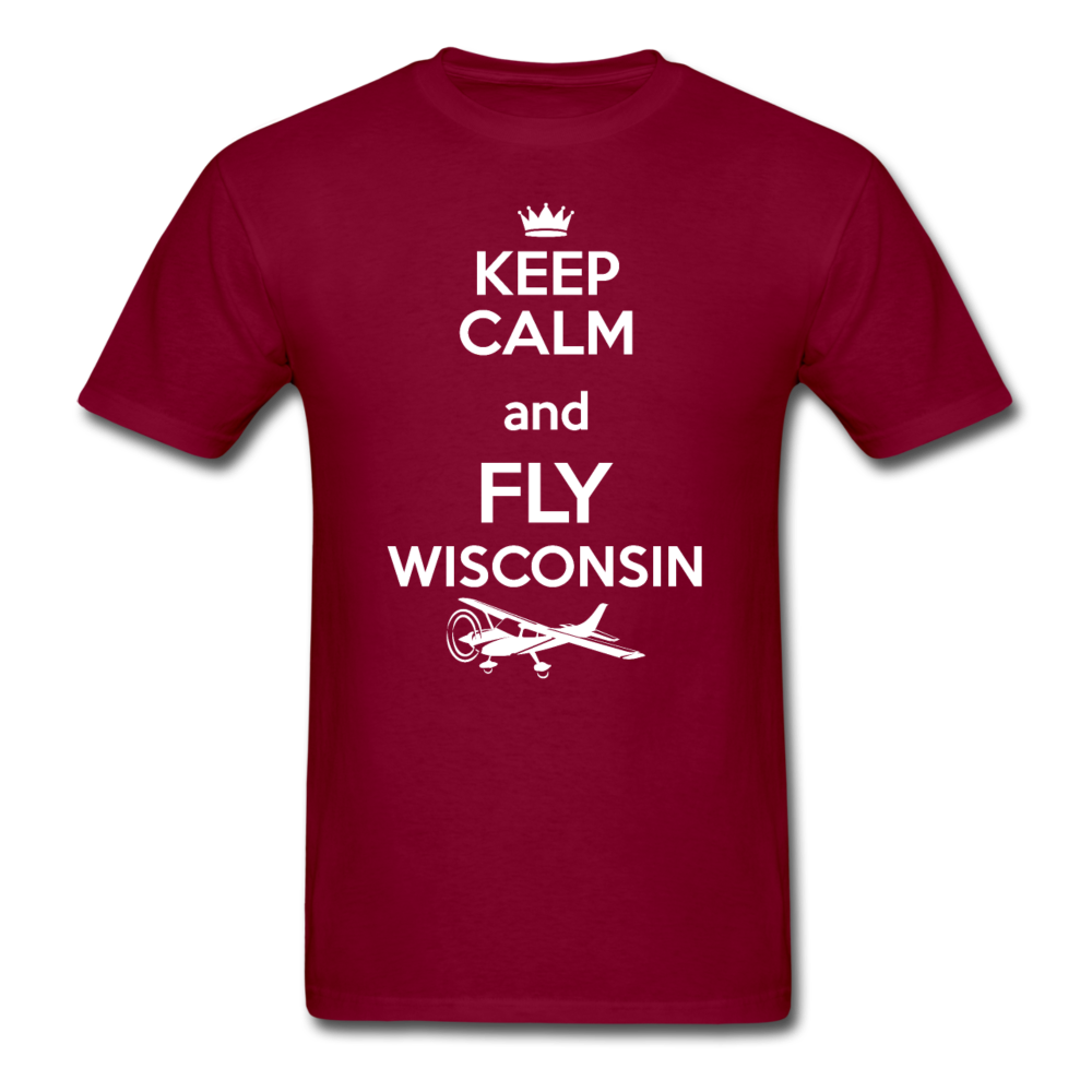 Keep Calm - Fly Wisconsin - White - Unisex Classic T-Shirt - burgundy