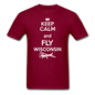 Keep Calm - Fly Wisconsin - White - Unisex Classic T-Shirt - burgundy