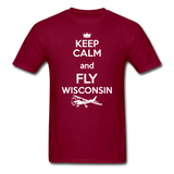 Keep Calm - Fly Wisconsin - White - Unisex Classic T-Shirt - burgundy