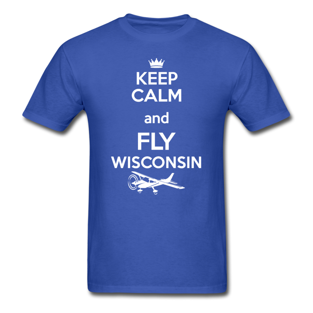 Keep Calm - Fly Wisconsin - White - Unisex Classic T-Shirt - royal blue