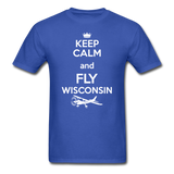 Keep Calm - Fly Wisconsin - White - Unisex Classic T-Shirt - royal blue
