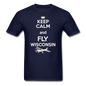 Keep Calm - Fly Wisconsin - White - Unisex Classic T-Shirt - navy