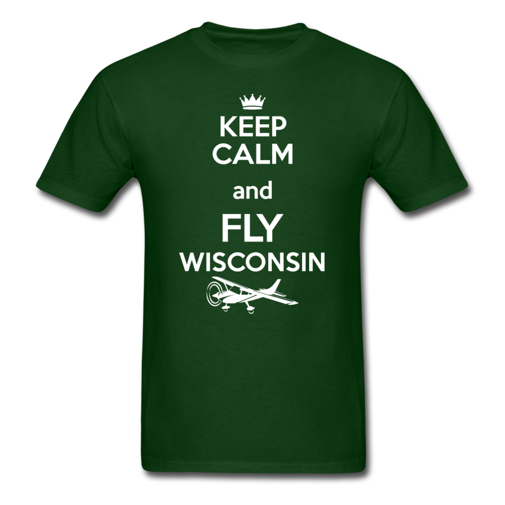 Keep Calm - Fly Wisconsin - White - Unisex Classic T-Shirt - forest green