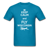 Keep Calm - Fly Wisconsin - White - Unisex Classic T-Shirt - turquoise